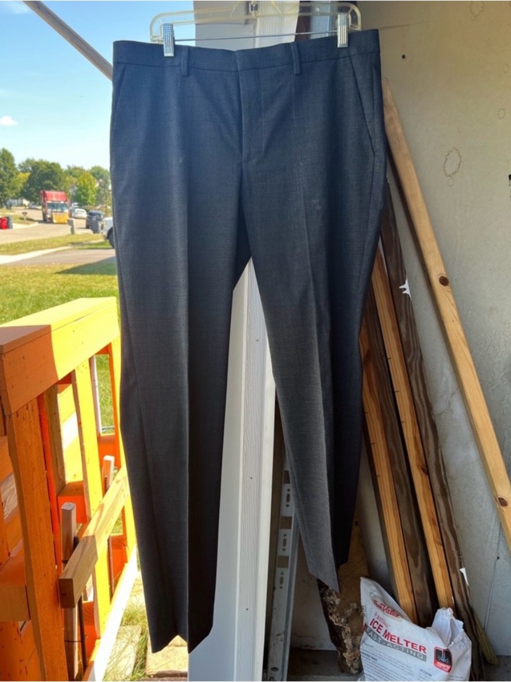 Express Men's Extra Slim Fit Dark Gray Dress Pants